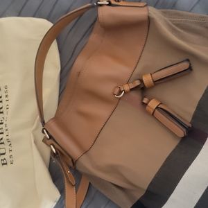Burberry canvas medium tote bag.